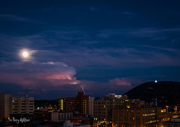 Blue Moon Pink Lighting White Star By Terry Aldhizer